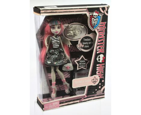 Mattel Monster High Rochelle Goyle doll, 2011, X3650, Near Mint to Mint, NRFB, within Fair box (faded, torn, creased / crushe