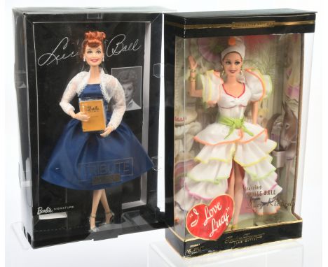 Mattel Barbie Tribute Signature Collection and I Love Lucy Lucille Ball dolls pair: (1) Tribute Collection Barbie Signature L