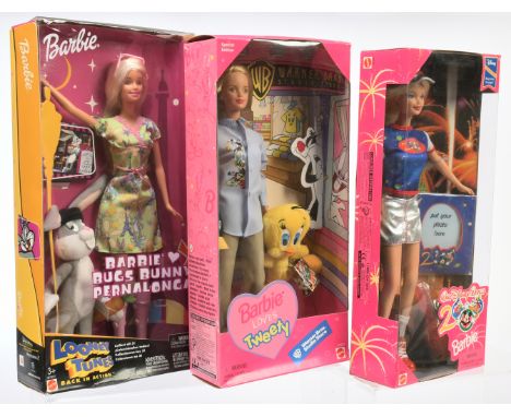 Mattel Barbie dolls x three: (1) Walt Disney World 2000 Barbie doll, 22939; (2) Warner Brothers Barbie Loves Tweety, 1998, 21