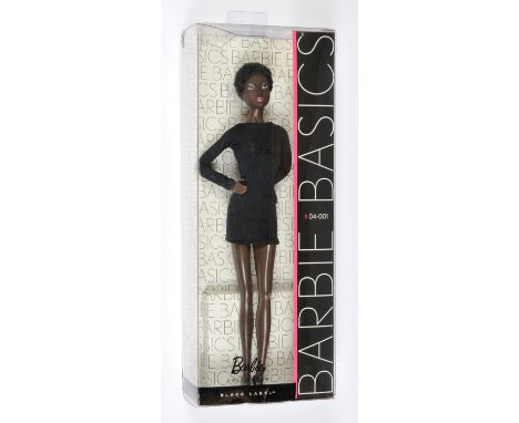 Mattel Barbie Basics doll, Model 04 Collection 001, 2009, R9927, Black Label, black shift dress, Near Mint to Mint, NRFB, wit