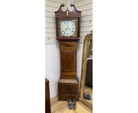 An early 19th century  mahogany eight day longcase clock (reduced in height) marked Drayton, height 203cm