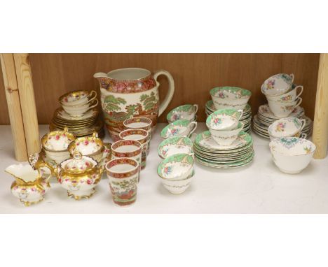 Mixed teaware, including Spode, Cauldon etc.