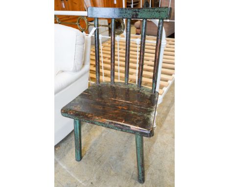 A painted primitive style comb back side chair, width 55cm, depth 45cm, height 94cm