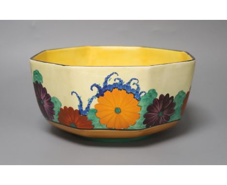 A Clarice Cliff 'gayday' pattern octagonal bowl21cm