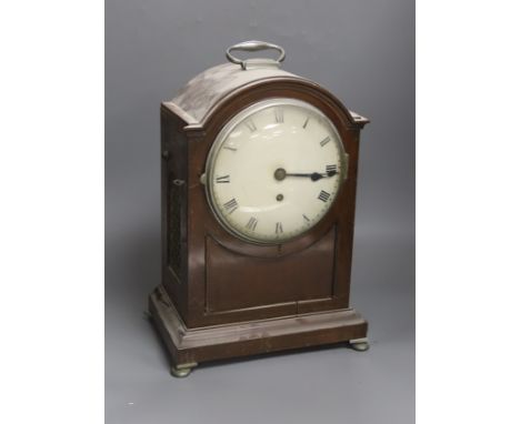 An early 20th century mahogany bracket timepiece, the single fusee movement stamped H Bannister &amp; Son London37cm