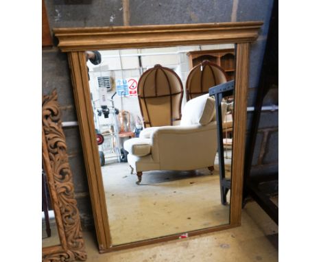 A 19th century rectangular gilt wood overmantel mirror, width 84cm, height 101cm
