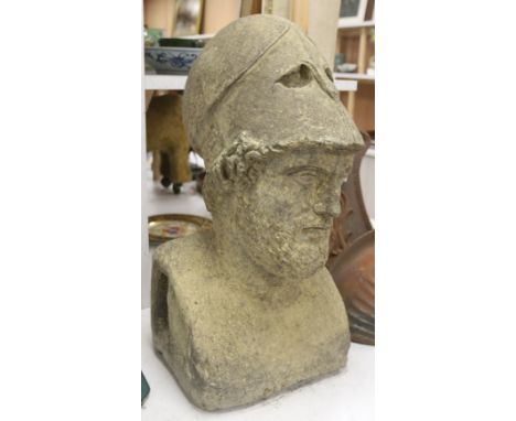 A cast composition stone classical portrait bust, height 58cm