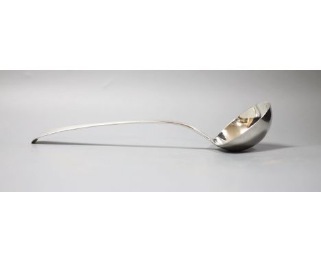 A George III silver Old English pattern soup ladle, Eley &amp; Fearn, London, 1818, 177 grams, 33.9cm.