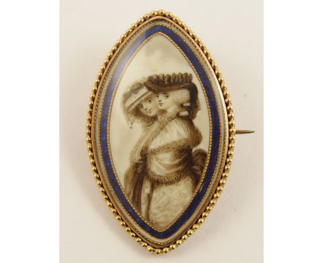 An unusual Georgian mourning pendant brooch to celebrate the lives of the daughters of The Rev George Coventry of Stitchell i