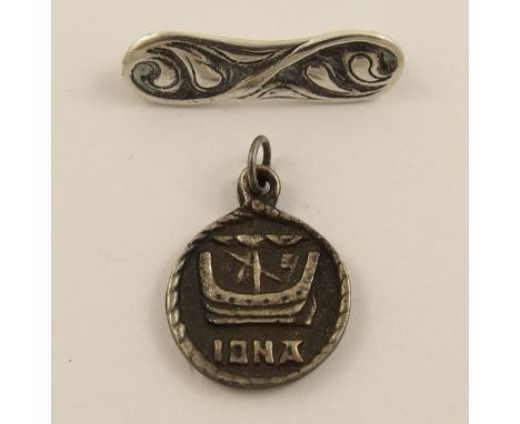 A silver Alexander Ritchie brooch of scrolling foliate forms stamped to the reverse, I.C.A. Birmingham hallmarks for 1939 A. 