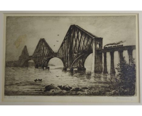 •SIR FRANK BRANGWYN RA, PRBA, RE, ROI, HRSA, RSW, ARWS (British 1867 - 1956) THE FORTH BRIDGE Etching, signed and inscribed w