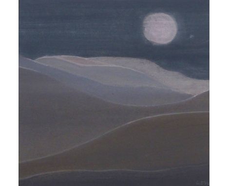 •BET LOW ARSA, RSW, RGI (Scottish 1924 - 2007) MOONRISE Watercolour, signed, 15 x 15cm (6 x 6") Compass Gallery label verso