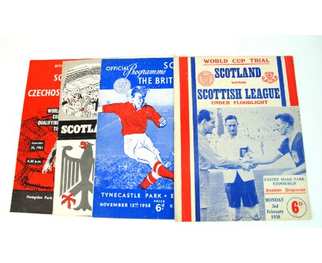 A collection of Scottish International match programmes from the late 1950s including Scotland v. The British Army, 12/11/58,