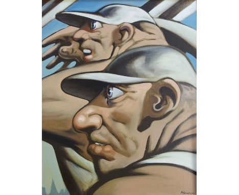 •PETER HOWSON OBE (Scottish b. 1958) PATRIOTS Oil on canvas, signed, 76 x 61cm (30 x 24")