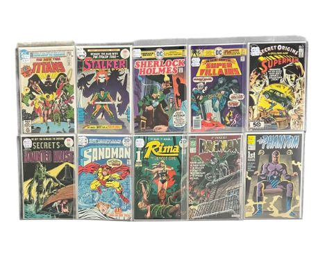 Selection Of No1 DC Comics to include: Stalker 1975: Sherlock Holmes 1975: The Secret Society Of Super Villains 1976: Secret 
