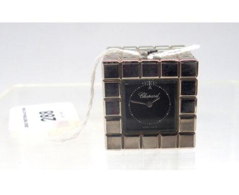 A Chopard ice cube clock, numbered 51/8898/01 997441, 3.5cm square Condition Report:Available upon request