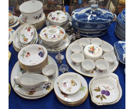 Royal Worcester Evesham pattern tablewares including bowls, tureens, side plates, ramekins, pie dishes, oval dishes etc Condi