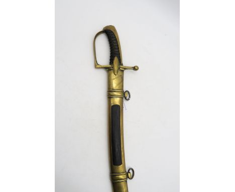 A reproduction French Napoleonic Imperial Guard Light Cavalry sabre, the blade measuring approx. 86cm in length and housed in