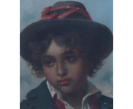 CRETY&nbsp;Portrait of a young boy, signed, oil on canvas, 17 x 14cm Condition Report:Available upon request