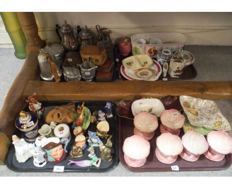 Assorted ceramic ornaments including Wade Tom and Jerry, Doulton figure, Maling sundae dishes, other items including&nbsp; Pi
