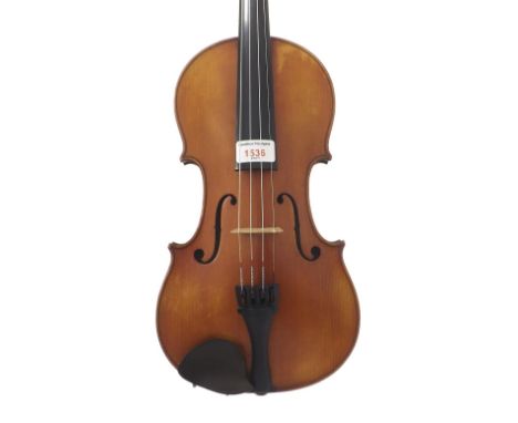 French violin labelled Gustave Villaume, 9, Place du Marche-Nancy..., Annee 1931, also stamped Gustave Villaume á Nancy below