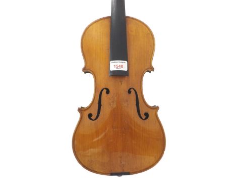 Lowendall violin labelled Manufactured in Berlin, Special Copy of Antonio Stradivarius, 14 1/8", 35.90cm