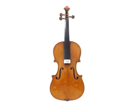 French violin labelled Copie de Antonio Stradivarius..., 14 1/16", 35.70cm
