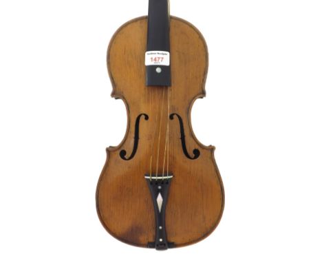 Scottish violin by John Young and stamped Young, Aberdeen below the button, the two piece back of faint medium curl with simi