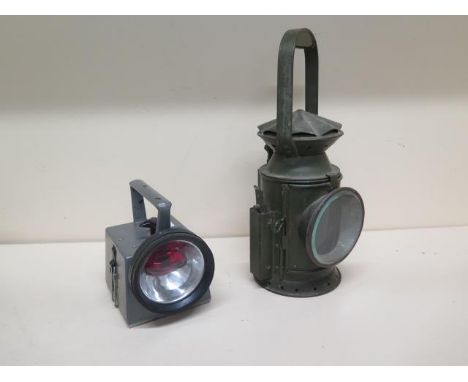 A railway guards lamp and a vintage truck lamp 