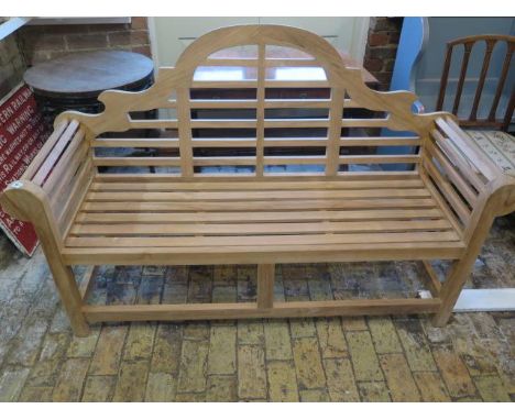 A teak Lutyens bench - Width 163cm 