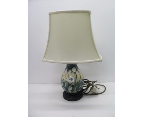 A Moorcroft lamp, 22cm with base excluding light fitting - workingCondition - very good with no chips, no cracks, no signs of