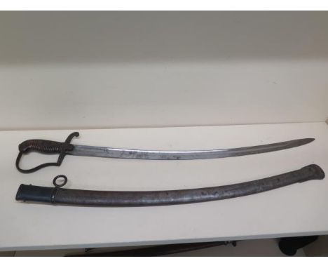 A 19th century sabre and scabbard 