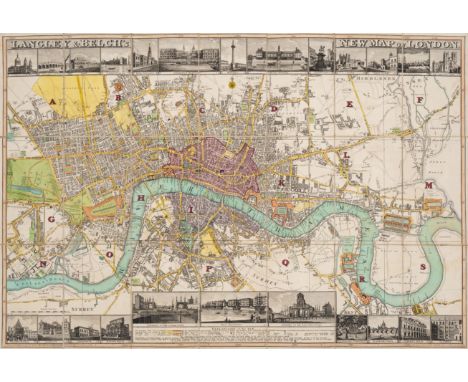 London.- Langley (Edward, &amp; Belch, William) Langley and Belch's New Map of London, first edition, map of London with 24 u