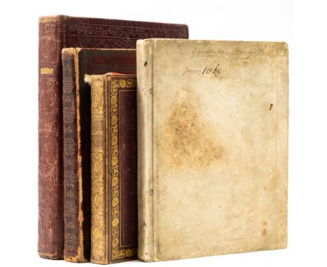 Commonplace Books.- Four Victorian Commonplace Books, containing colour plates, pencil sketches, elaborate decorative cards, 