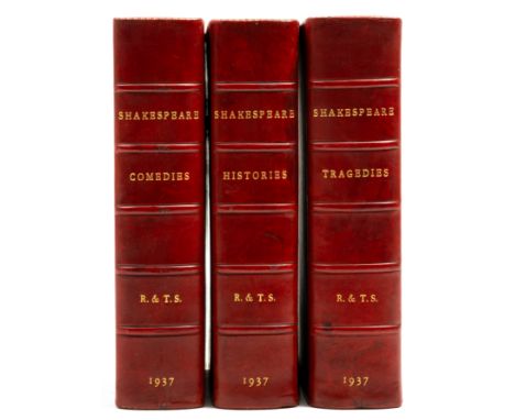 Shakespeare (William) The Tragedies [&amp;] The Comedies [&amp;] The Histories and Poems, 3 vol., damp-staining and light mot