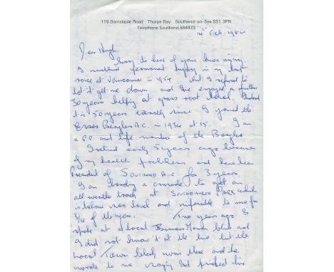 PETERS JIM: (1918-1999) English Athlete, Men's Marathon World Record Holder 1952-58. A.L.S., Jim Peters, two pages, 8vo, Thor