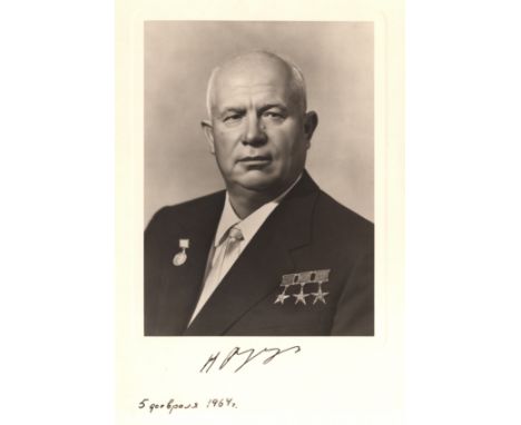 KHRUSHCHEV NIKITA: (1894-1971) Premier of the Soviet Union 1958-64 & First Secretary of the Communist Party of the Soviet Uni