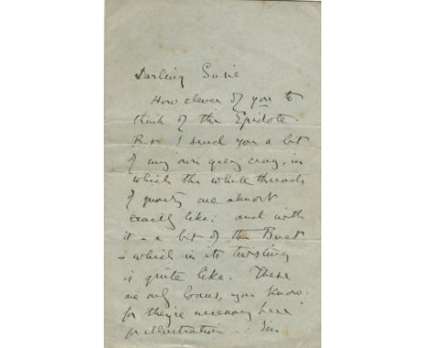RUSKIN JOHN: (1819-1900) English Critic & Author. An unusual A.L.S., with his initials J R, three pages, 8vo, n.p. (Pisa), n.