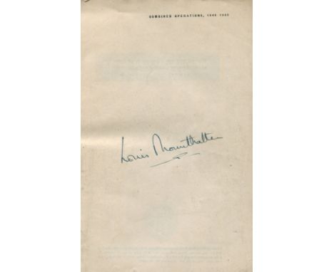 MOUNTBATTEN LOUIS: (1900-1979) British Admiral of World War II. Book signed, being a paperback edition of Combined Operations