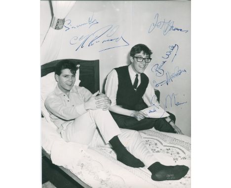 RICHARD CLIFF: (1940-     ) British Pop Singer. Vintage signed 7.5 x 9.5 photograph, the image depicting Richard seated in a 