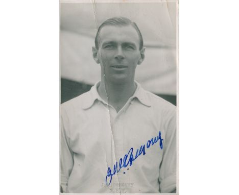 GREGORY JACK: (1895-1973) Australian Cricketer. Vintage signed postcard photograph of Gregory in a head and shoulders pose we