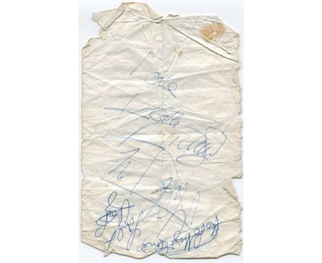 ROLLING STONES THE: Individual ink signatures by Mick Jagger, Keith Richards and Charlie Watts (who adds the band's name in h