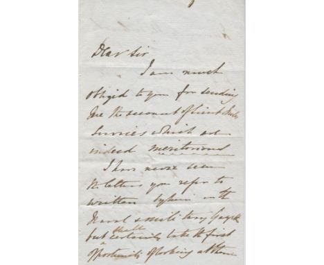 NELSON THOMAS: (1786-1835) 2nd Earl Nelson, nephew of Admiral Horatio Nelson, hero of the Battle of Trafalgar. A.L.S., Nelson