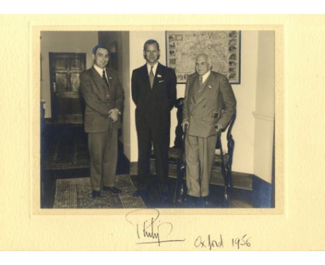 PRINCE PHILIP: (1921-     ) Duke of Edinburgh, husband and consort of Queen Elizabeth II. Vintage signed 12 x 9 photograph of