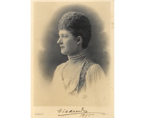 ALEXANDRA OF DENMARK: (1844-1925) Queen of the United Kingdom 1901-10, consort of King Edward VII.
A fine vintage signed sepi