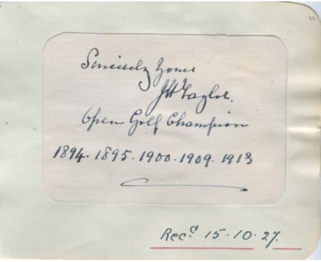 TAYLOR J. H.: (1871-1963) English Golfer, Open Champion 1894, 1895, 1900, 1909 &amp; 1913. A good vintage bold, dark fountain