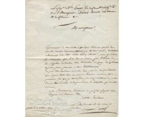 LUCAS JEAN JACQUES ETIENNE: (1764-1819) French Naval Captain, famous for his role in the Battle of Trafalgar. A.L.S., J: Luca