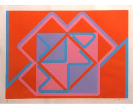 •AR David Leverett (born 1938), Abstract composition, coloured lithograph, signed and numbered 33/75 in pencil to lower margi