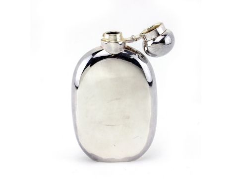 A WHITEHILL SILVER &amp; PLATE CO SILVER LIQUOR FLASK  with marks for Sheffield 1995, 13cm in height, approximately 129 grams