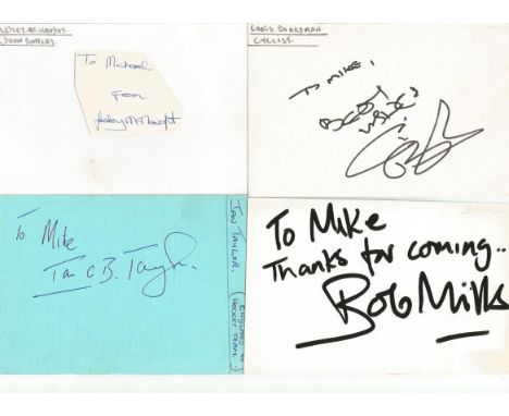 Mixed sport signed 6x4 index card collection. 20 cards. Dedicated to Mike/Michael. Includes Chris Boardmancyclist, Bob Bevan,